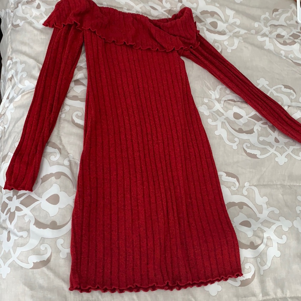 Off the Should Red Fashion Nova Dress